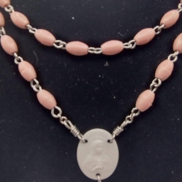 Rosary w/ Pink Beads - Picture 4 of 5